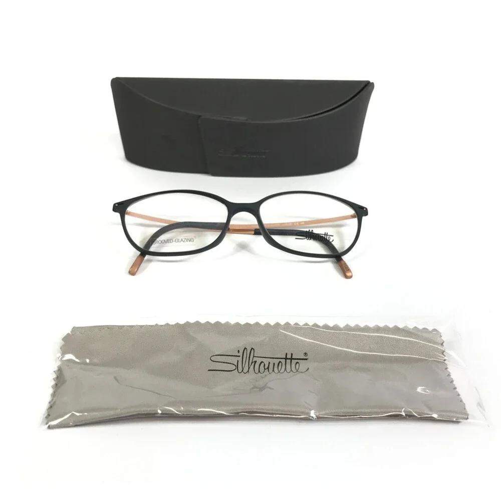 Silhouette Eyeglasses Frames SPX 1590 75 9030 Urban Lite Rose Gold Blk 52-15-140
